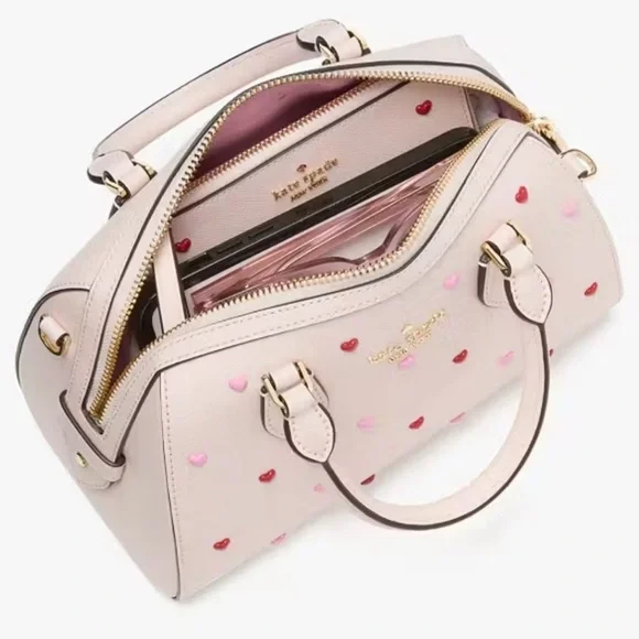 New Kate Spade Madison Heart Studs Small Dolly Duffle# KK211 - Picture 6 of 9
